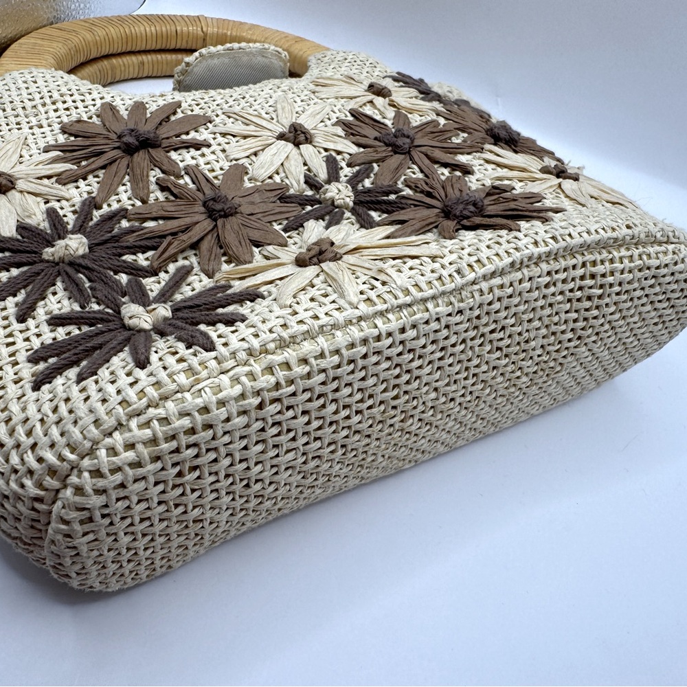 Rolfs Woven Floral Design Lined Women's Purse Handbag - Picture 4 of 6